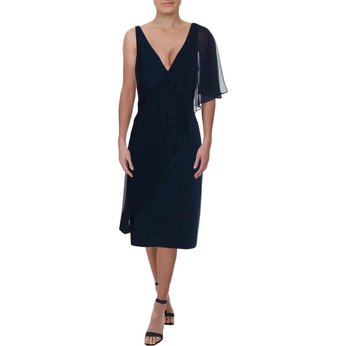 Lauren Ralph Lauren Womens Pleather-Sides A-Line Dress (2 