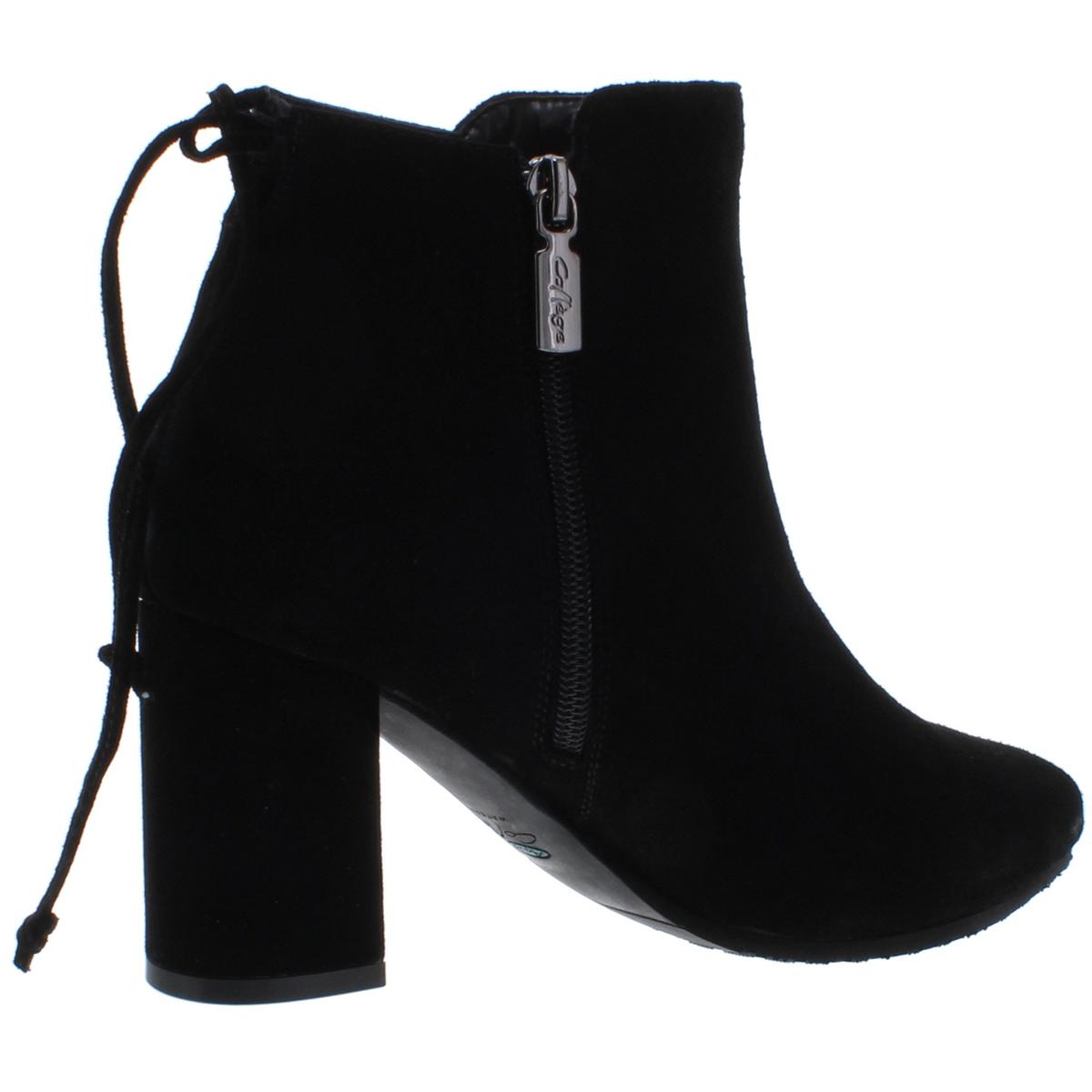 Aqua College Womens Tammy Black Suede Booties Shoes 6.5 Medium (B,M ...