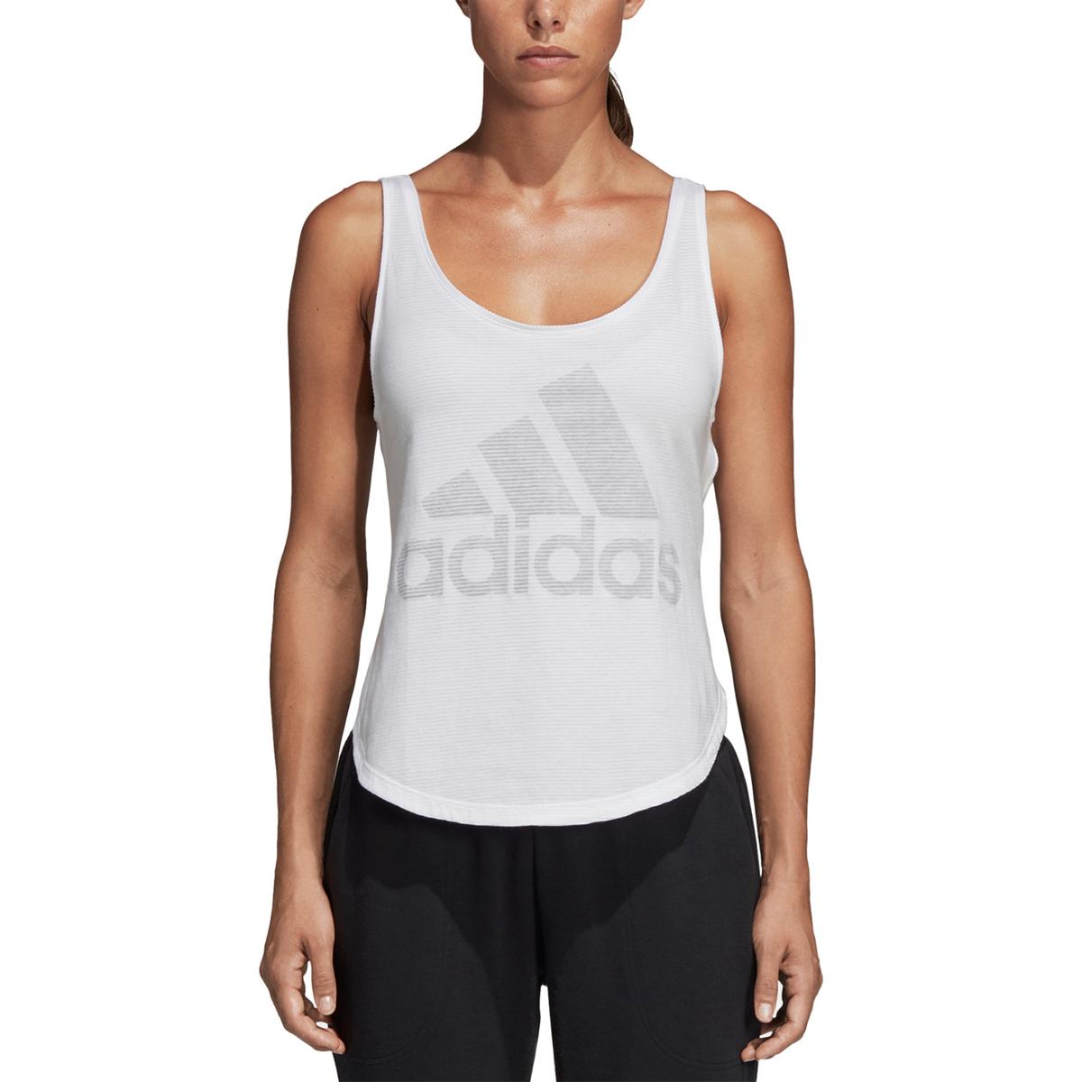 Adidas Womens White Fitness Workout Running Tank Top Athletic M BHFO ...