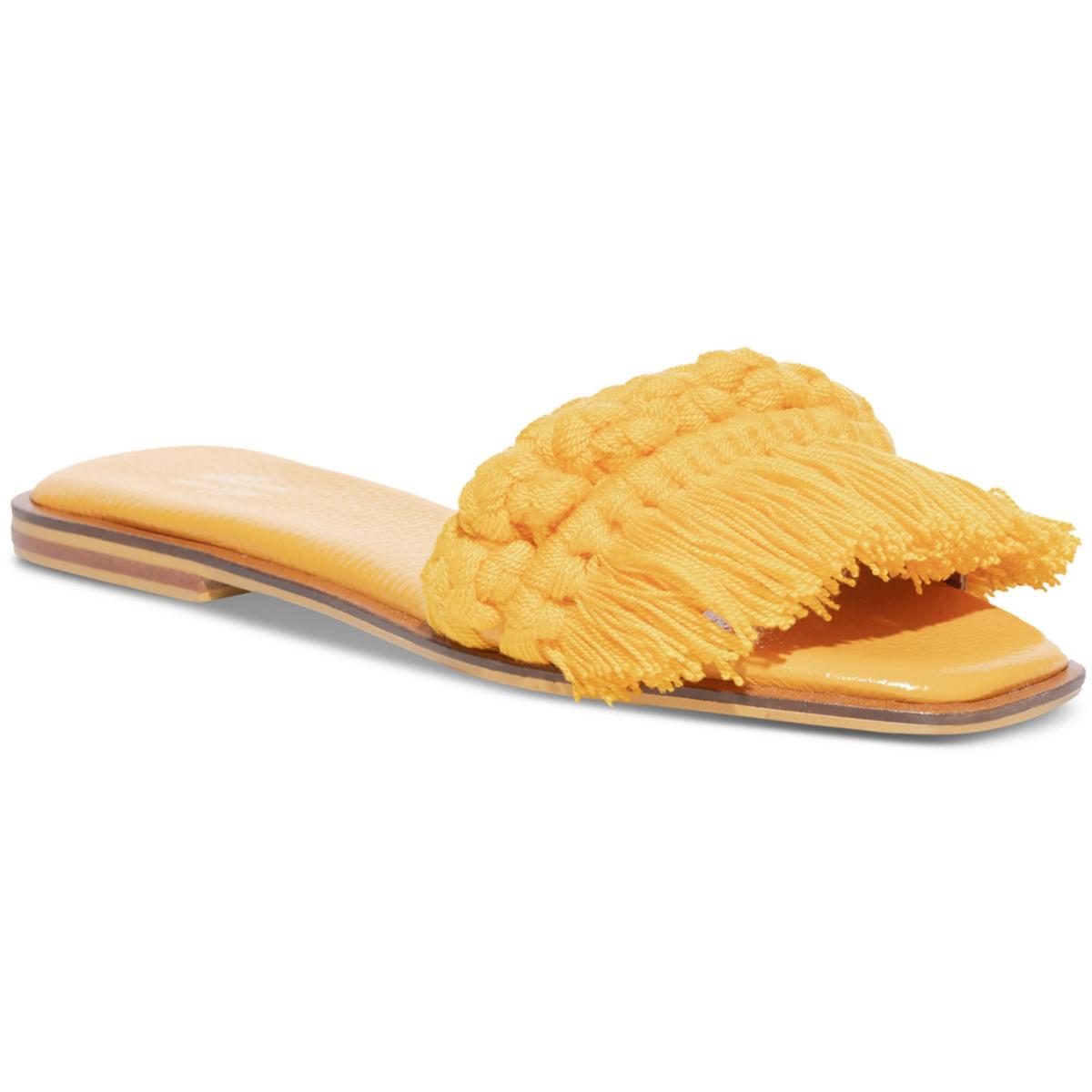 Silvia Cobos / женские желтые босоножки-горки с карамельной бахромой, 8 средних размеров (B,M) BHFO 3443