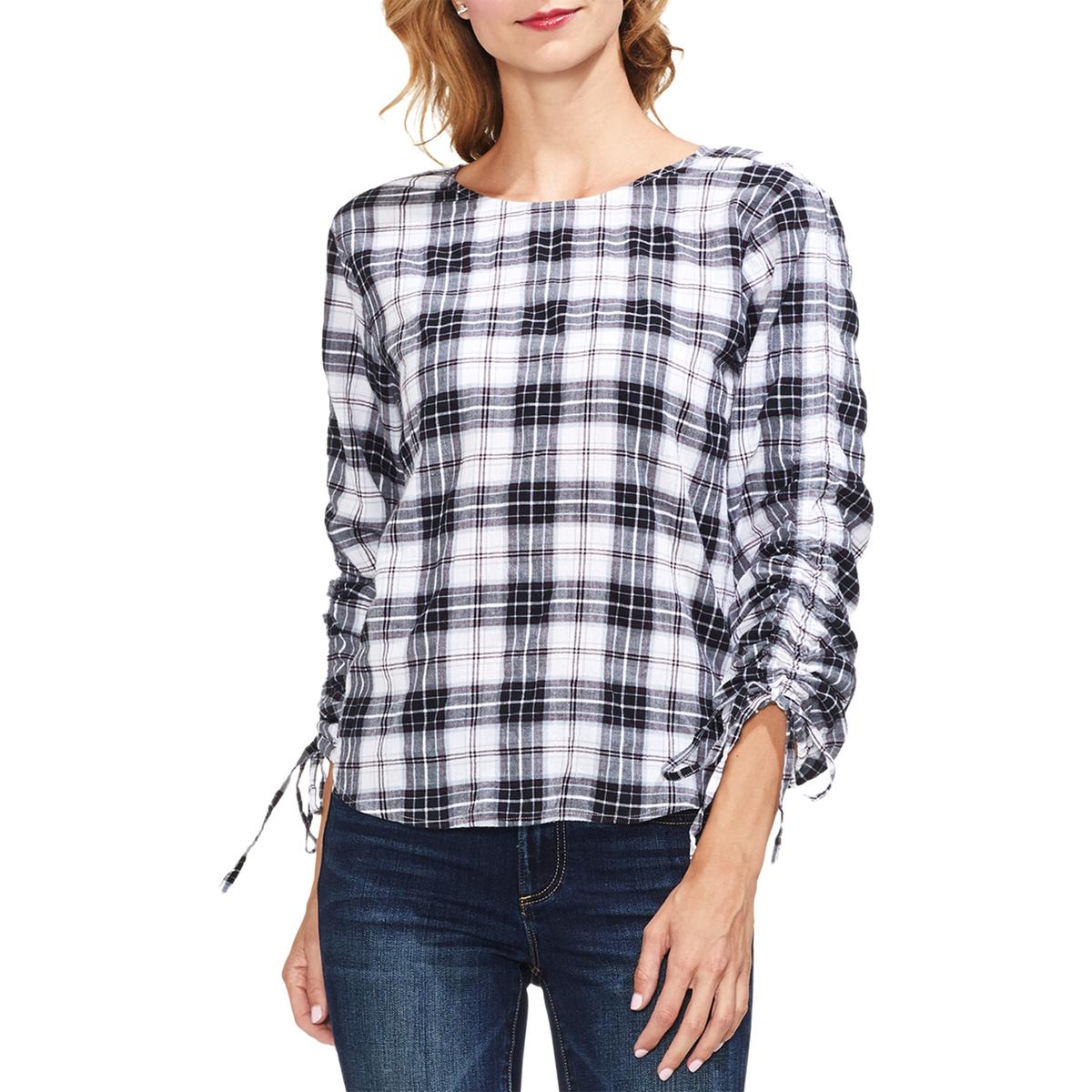 vince camuto plaid top