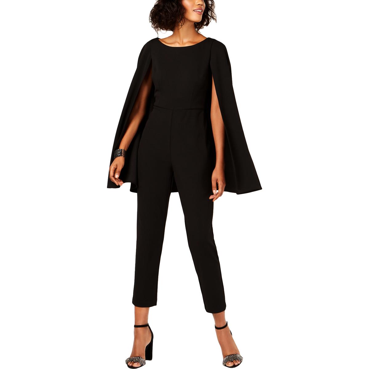 adrianna papell crepe cape jumpsuit