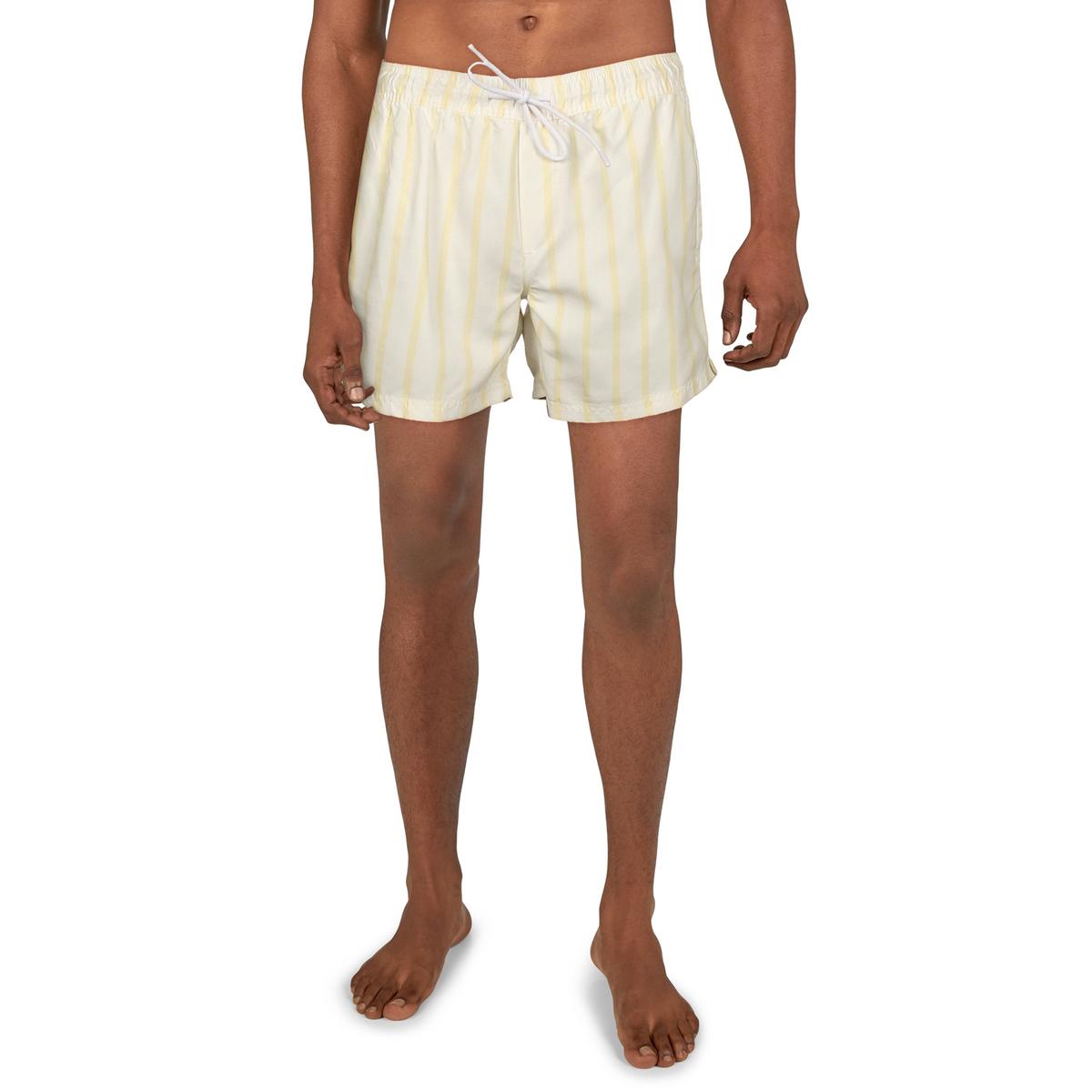 Мужские летние плавки в полоску из хлопка в желтую полоску из переработанного пластика S BHFO 0290 1690₽