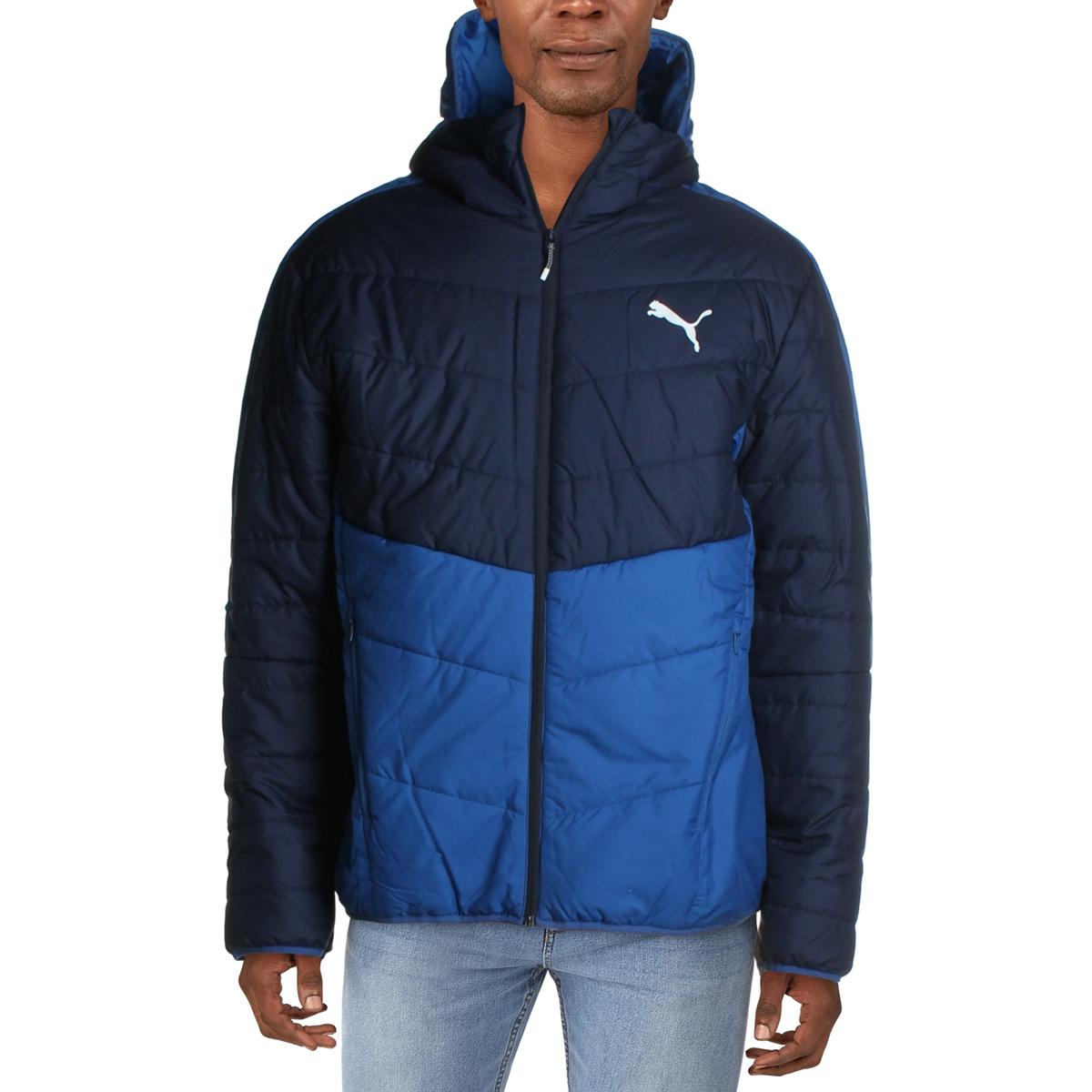 Puma Mens Navy Water Repellent Insulated Puffer Jacket Athletic XXL ...
