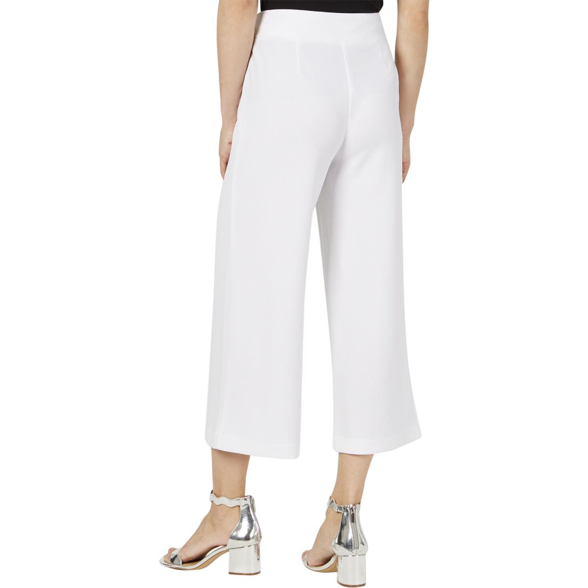 INC Womens White Cropped Mid Rise Workwear Wide Leg Pants 10 BHFO 8877 ...