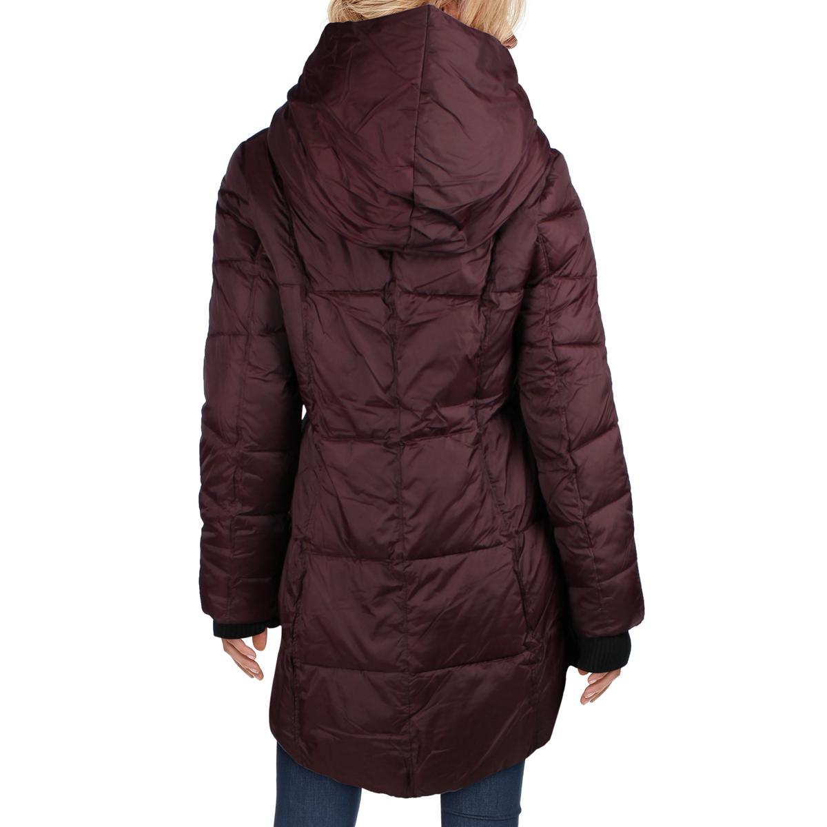 French Connection Women's Quilted Asymmetrical Hem Hooded Winter Puffer ...