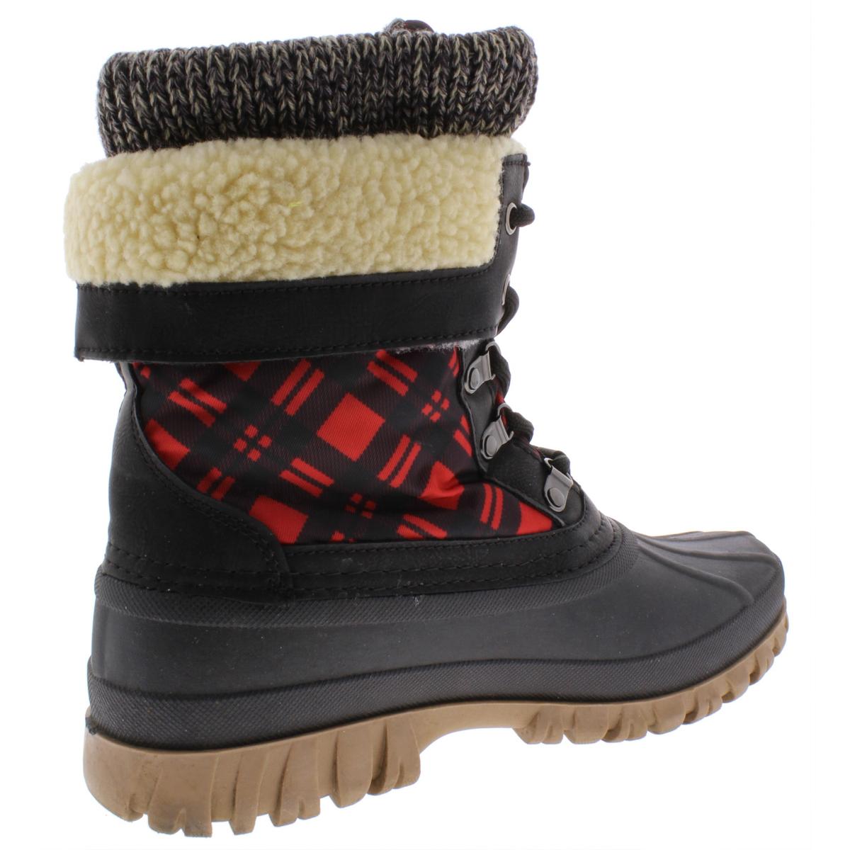 checkered snow boots