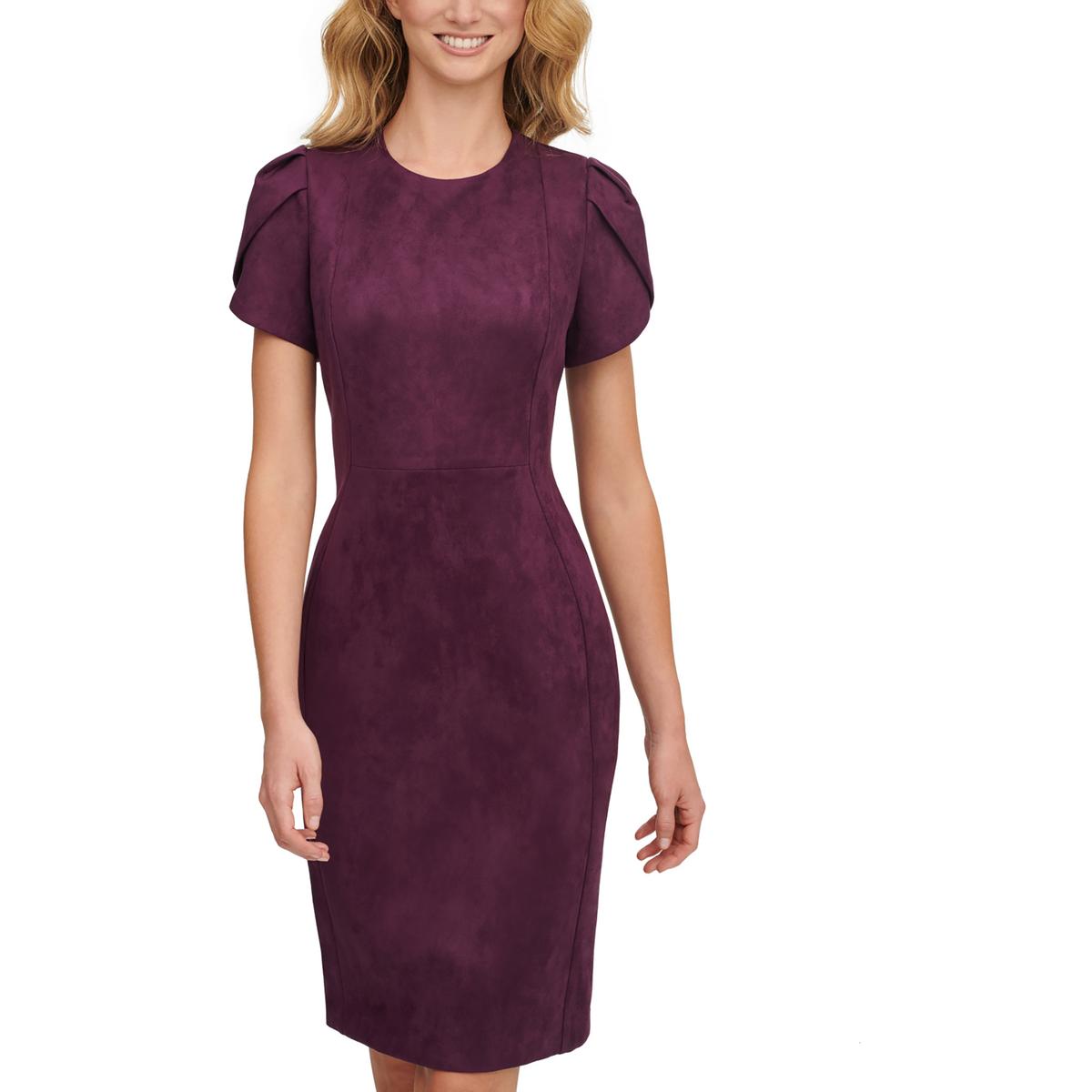 Женское фиолетовое платье-футляр из искусственной замши Calvin Klein 2 BHFO 6400