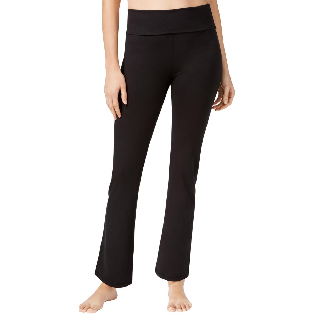 Gaiam Womens Om Nova Black Bootcut Fold Over Yoga Pants Athletic XS ...