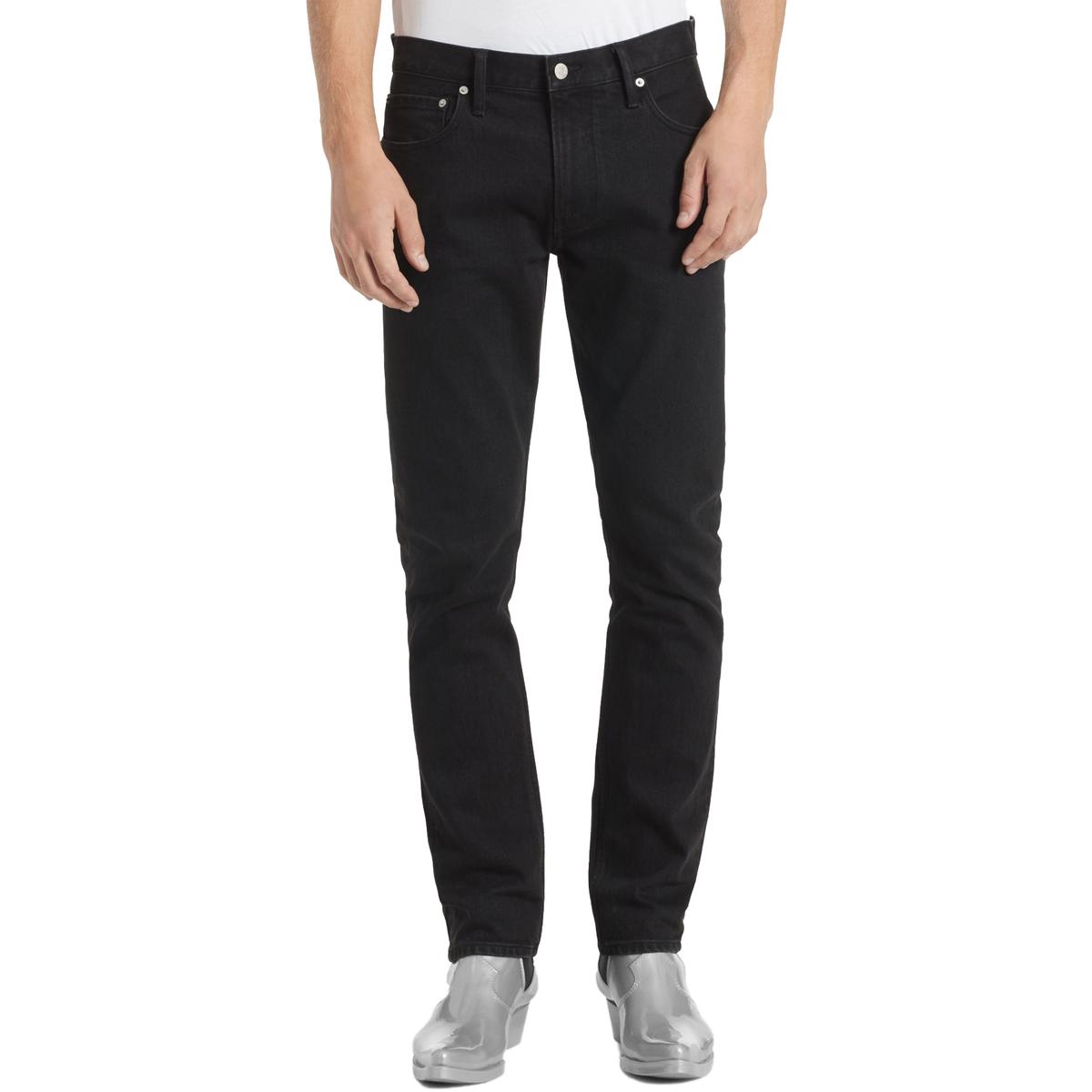 Calvin Klein Jeans Mens Black Denim Stretch Logo Slim Jeans 32/32 BHFO ...