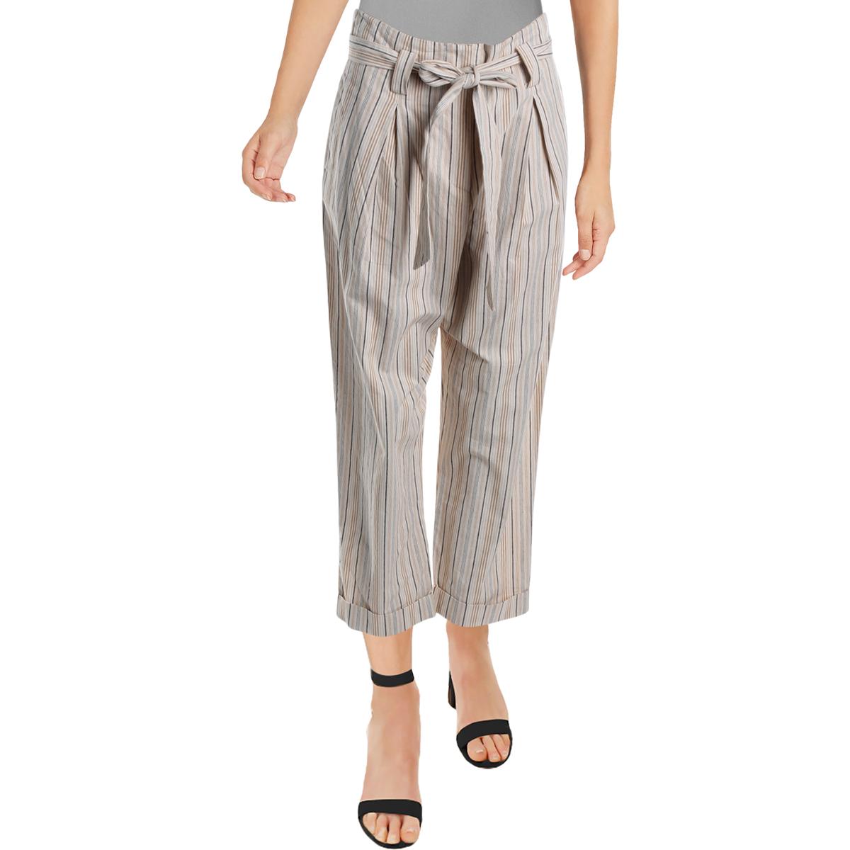 pinstriped paperbag pants