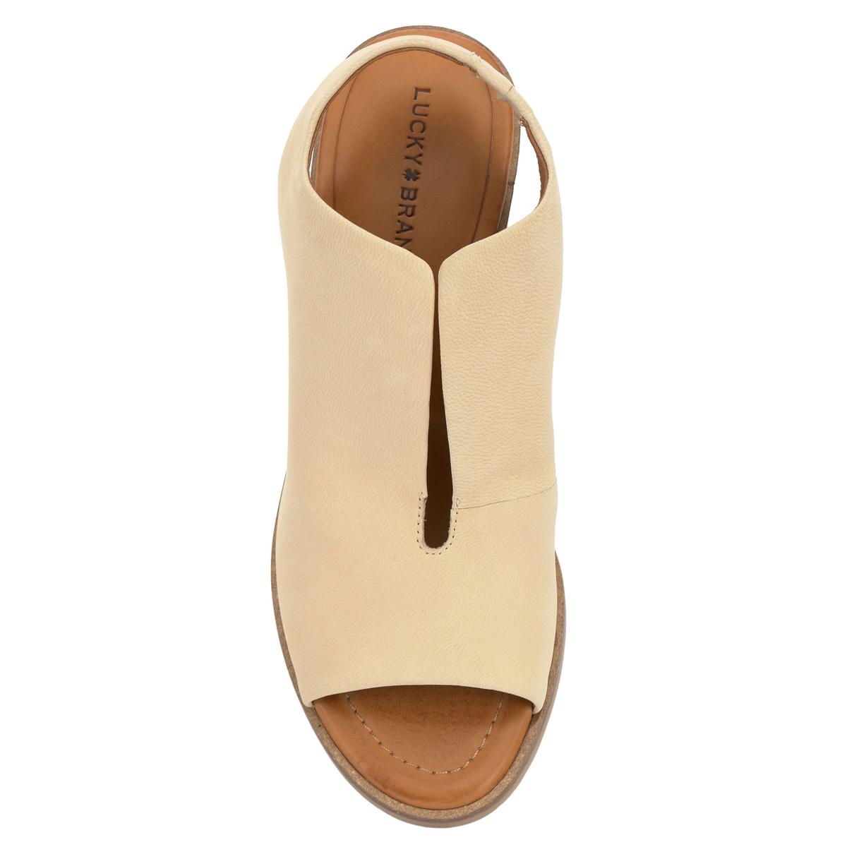 Lucky Brand Rhazy Women's Nubuck Leather Stacked Heel Slingback Sandals | eBay