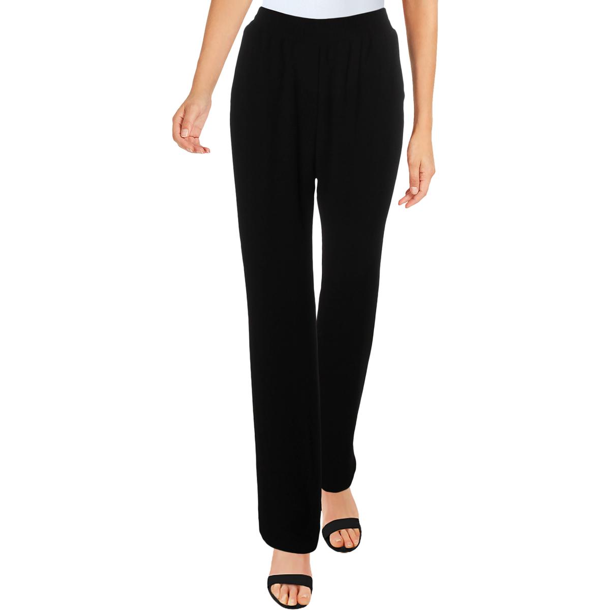 black wide leg track pants