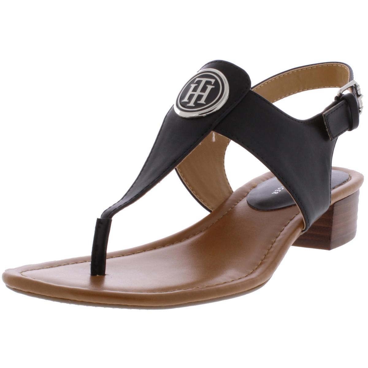 Tommy Hilfiger Womens King Black Thong Sandals Shoes 9 Medium (B,M) BHFO 7821 | eBay