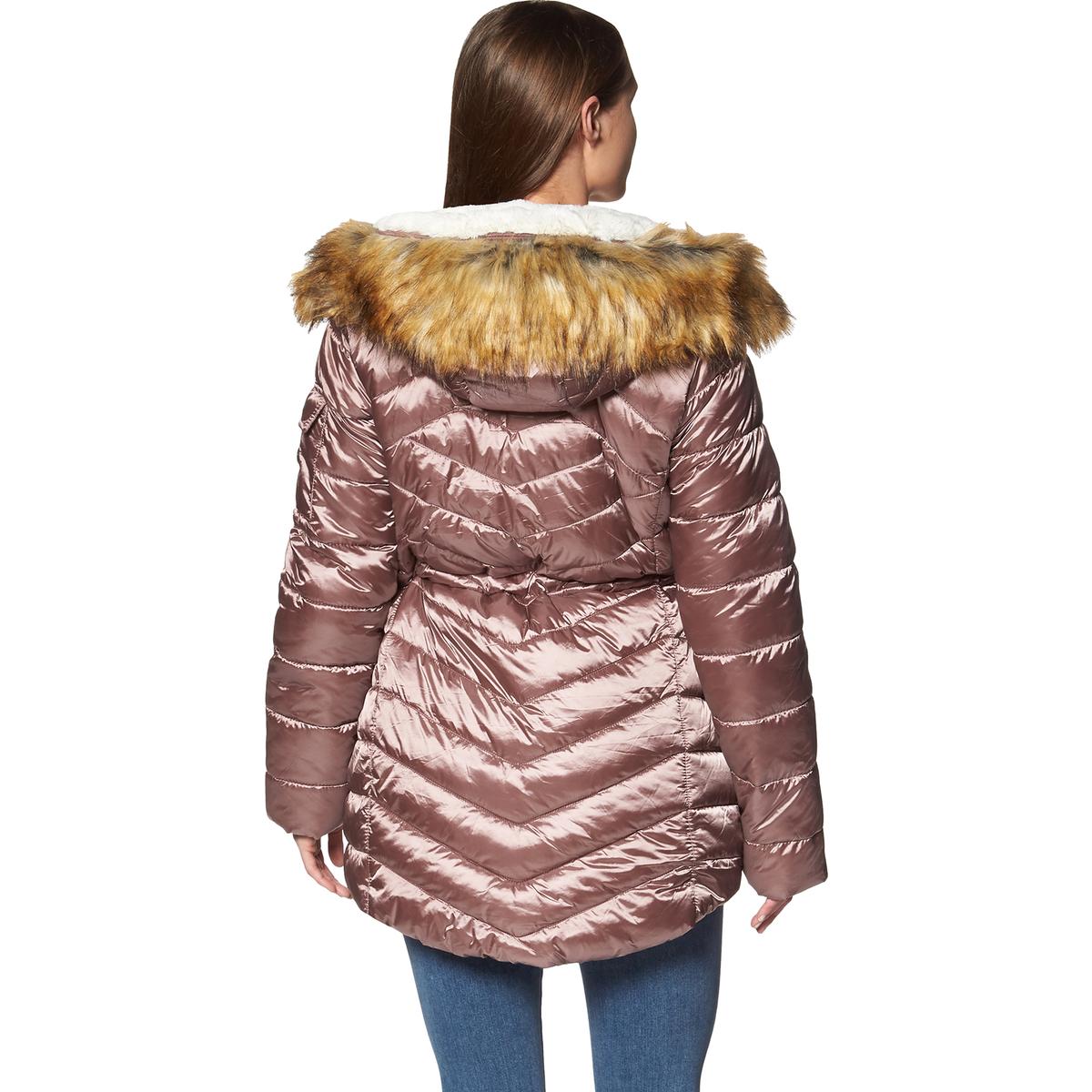 Jessica Simpson Puffer Coat for Women-Faux Fur Cozy Lined Quilted ...