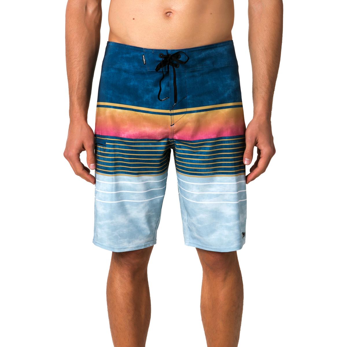 O'Neill Mens Heist Blue Stripe Board Short Beachwear Swim Trunks 44
