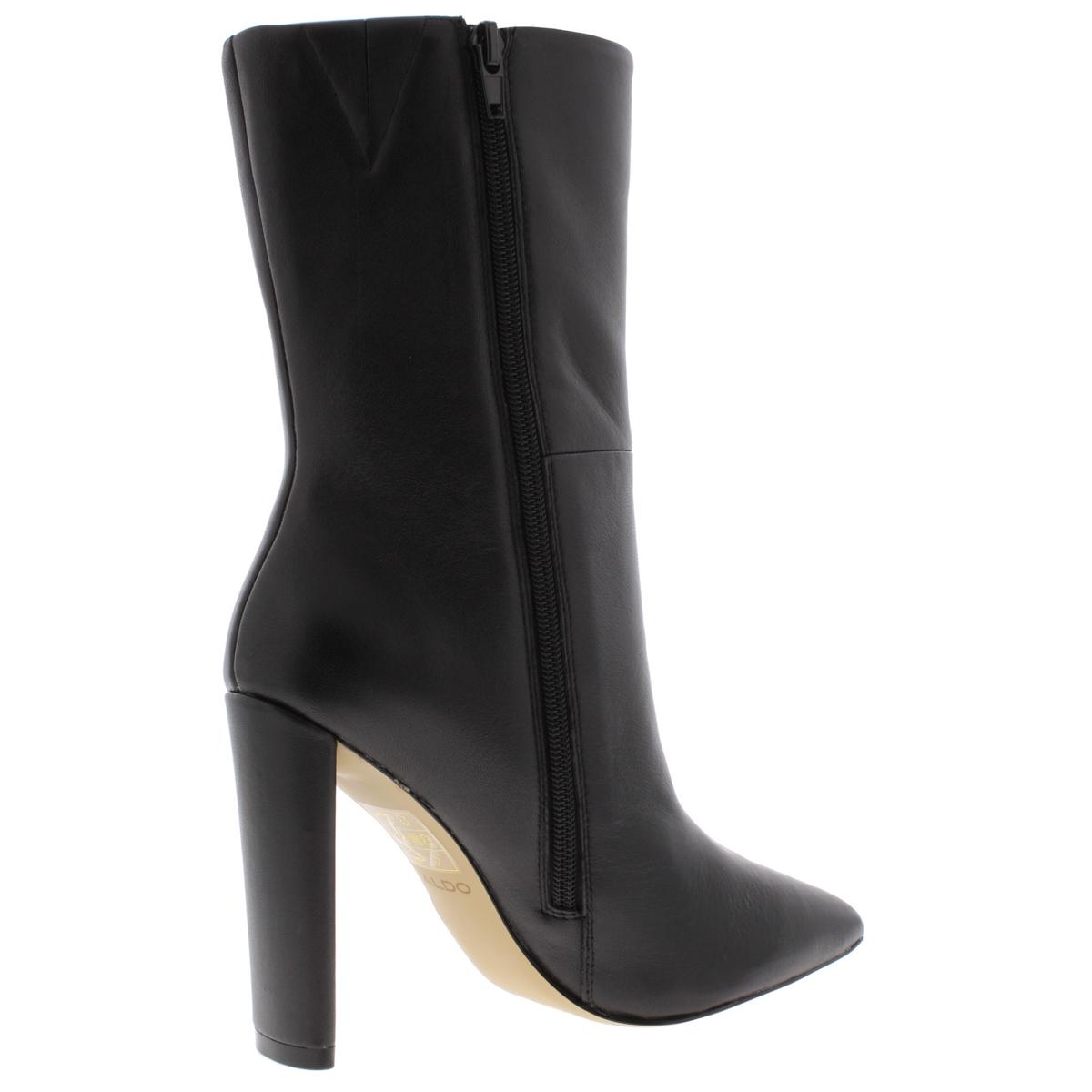 Aldo Womens Schuler Black Leather Mid-Calf Boots Shoes 6 Medium (B,M ...
