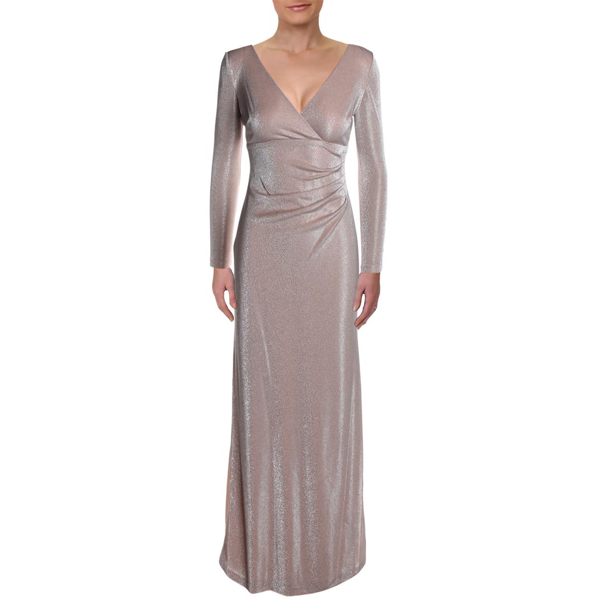 Vince Camuto Womens Pink Shimmer Surplice Formal Evening Dress Gown 14 ...