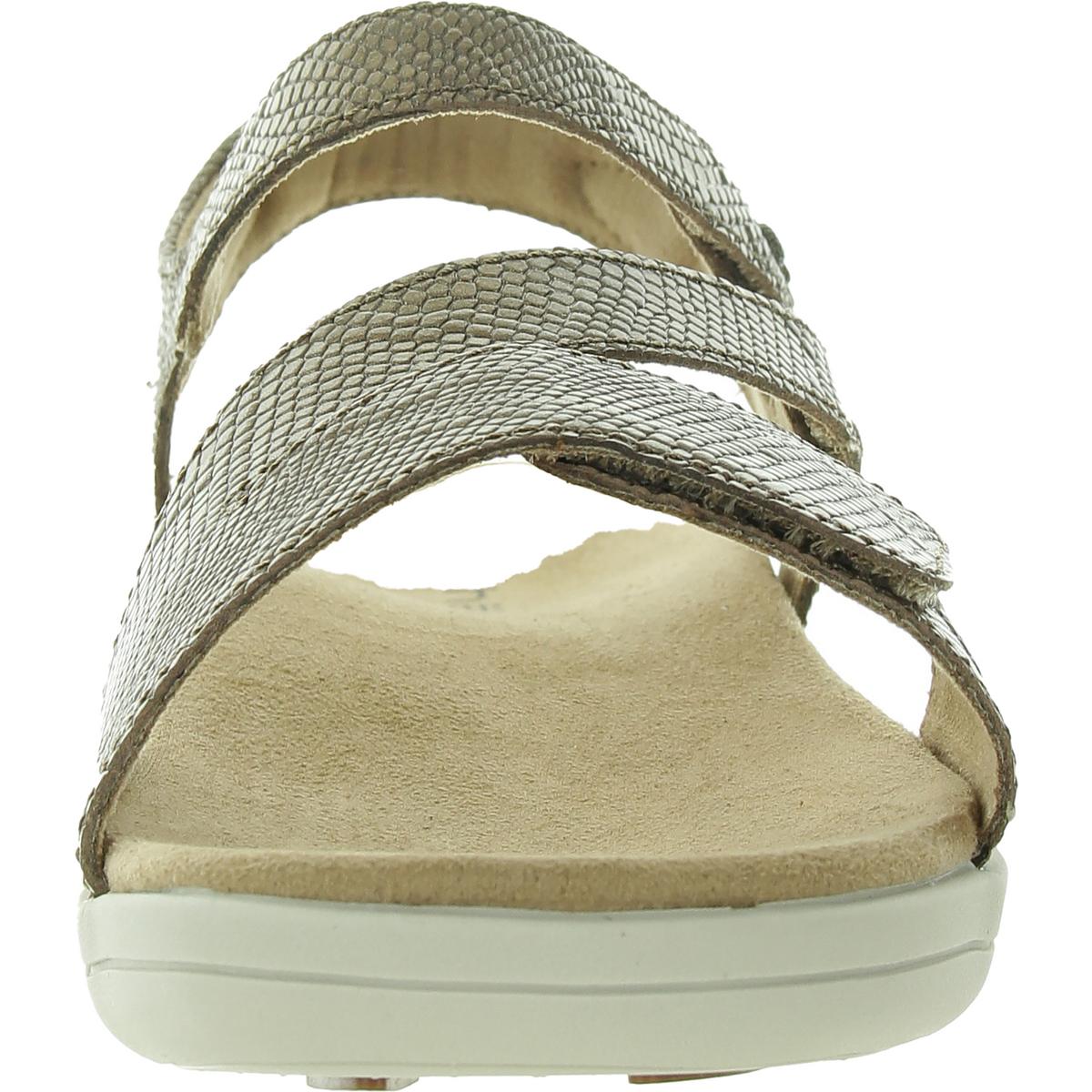 Hälsa Womens Denia Leather Comfort Open Toe Wedge Sandals Shoes BHFO 6687 - Picture 5 of 12
