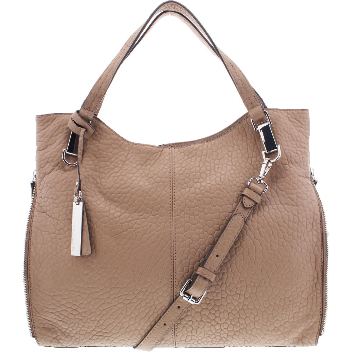 Vince Camuto Womens Eliza Taupe Pebbled Tote Handbag Purse Large BHFO 8593 eBay