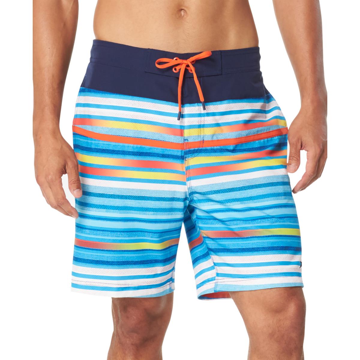 Speedo Mens Blue Striped Board Shorts Beachwear Trunks L BHFO 3141 ...