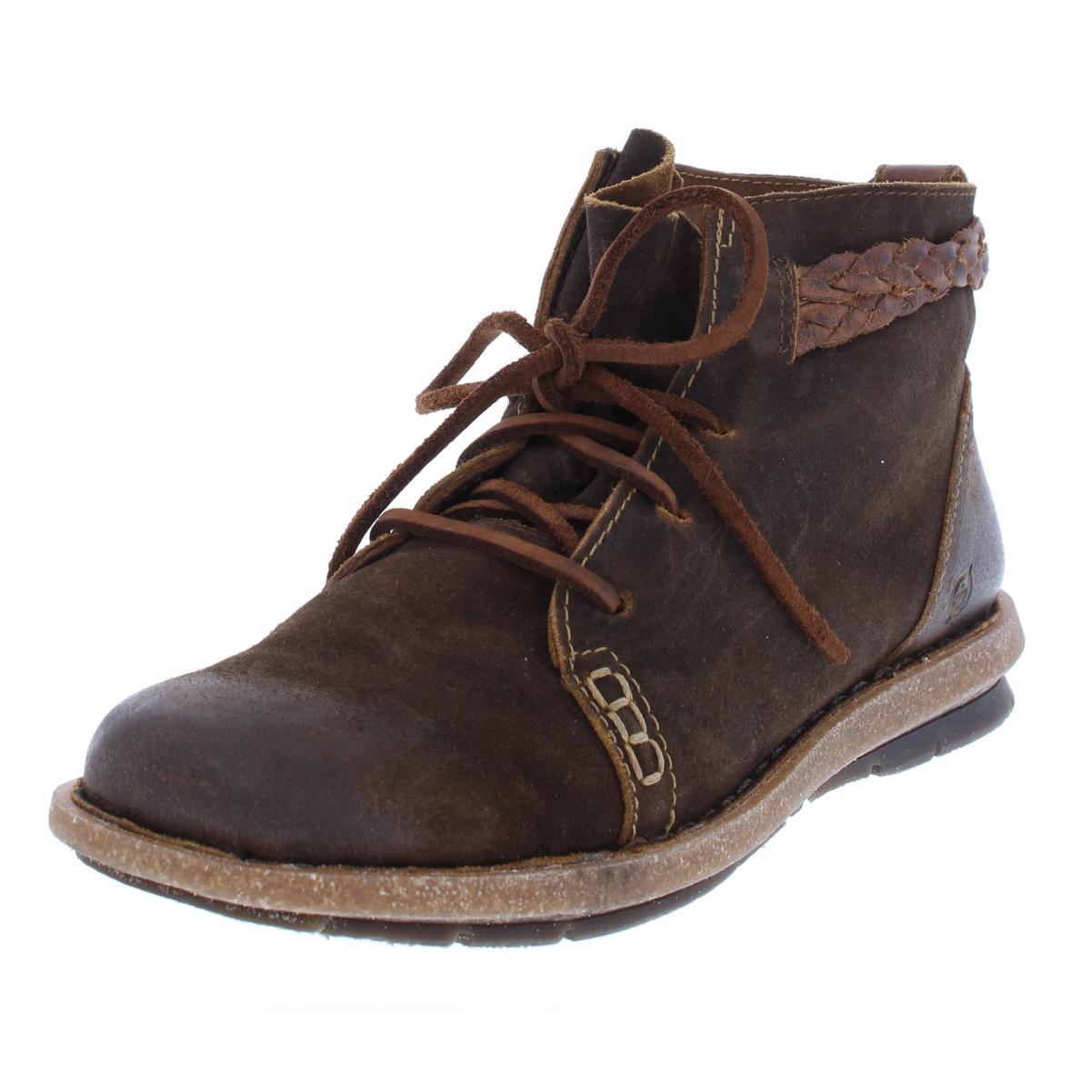 Born Womens Temple Brown Suede Ankle Booties Shoes 10 Medium (B,M) BHFO ...