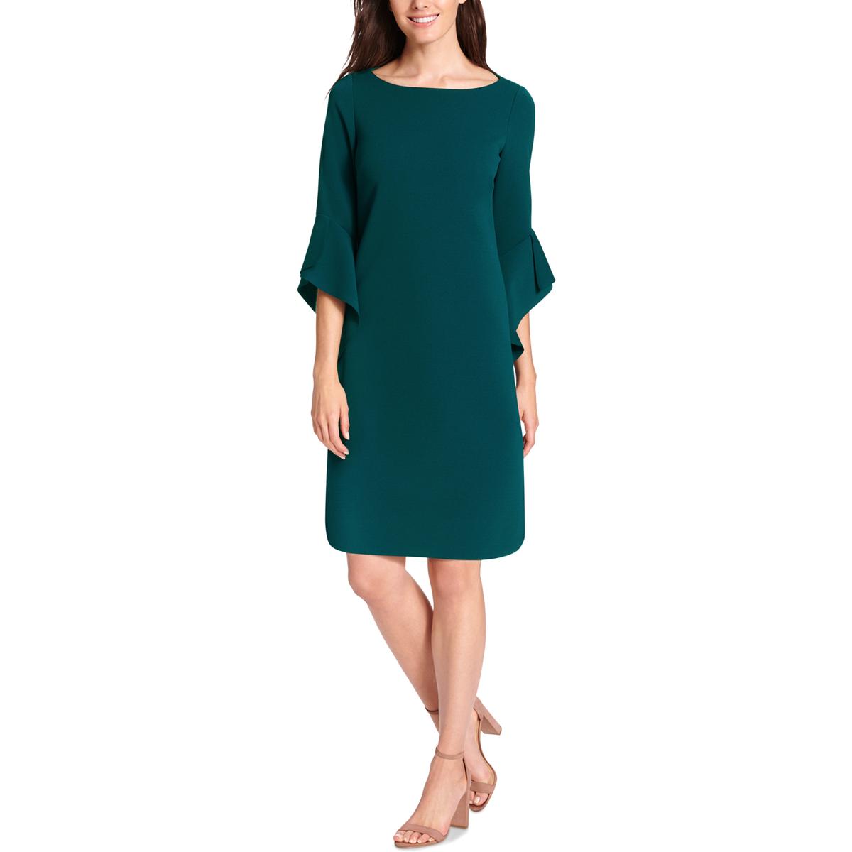 Vince Camuto Womens Green Bell Sleeves Party Cocktail Shift Dress 12 ...