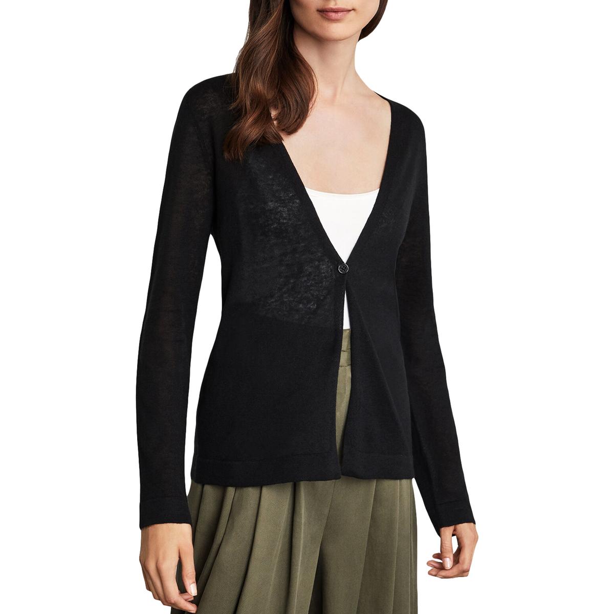 BCBGMAXAZRIA Womens Black Linen Blend Long Sleeve Cardigan Sweater L BHFO 3361 | eBay