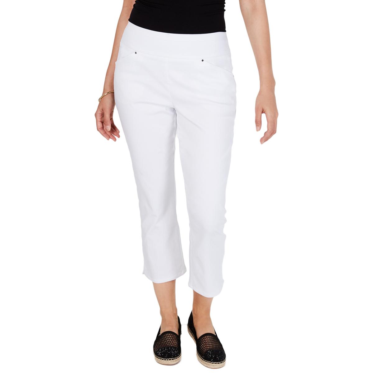 INC Womens White Cropped Mid-Rise Pull On Skinny Pants Trousers 14 BHFO ...