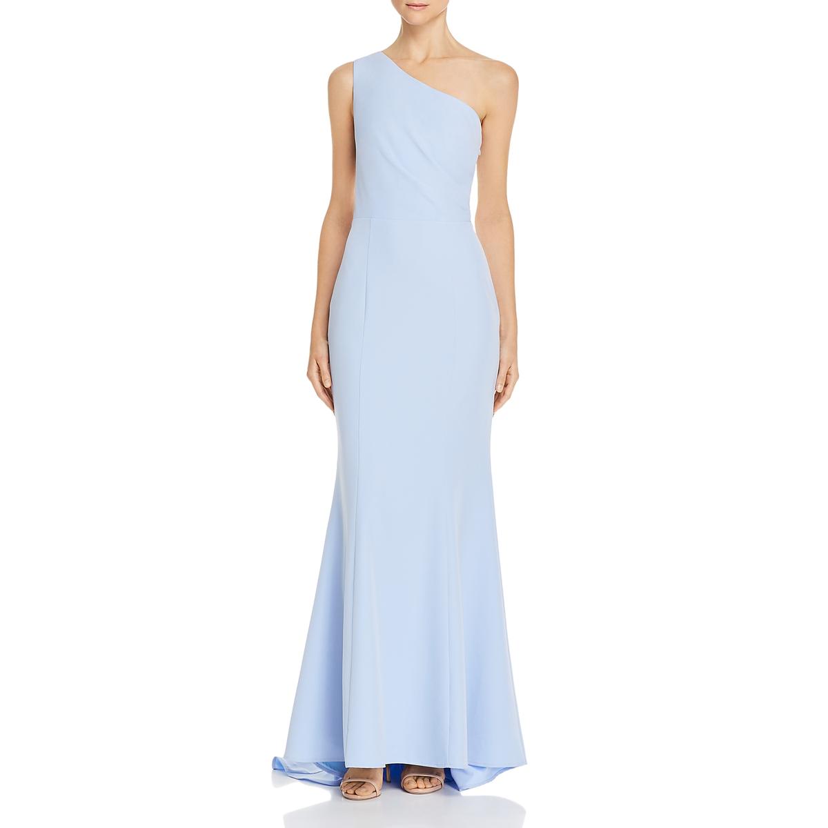 Jarlo Womens Zana Blue Mixed Media Hi-Low Evening Dress Gown 4 XS BHFO ...
