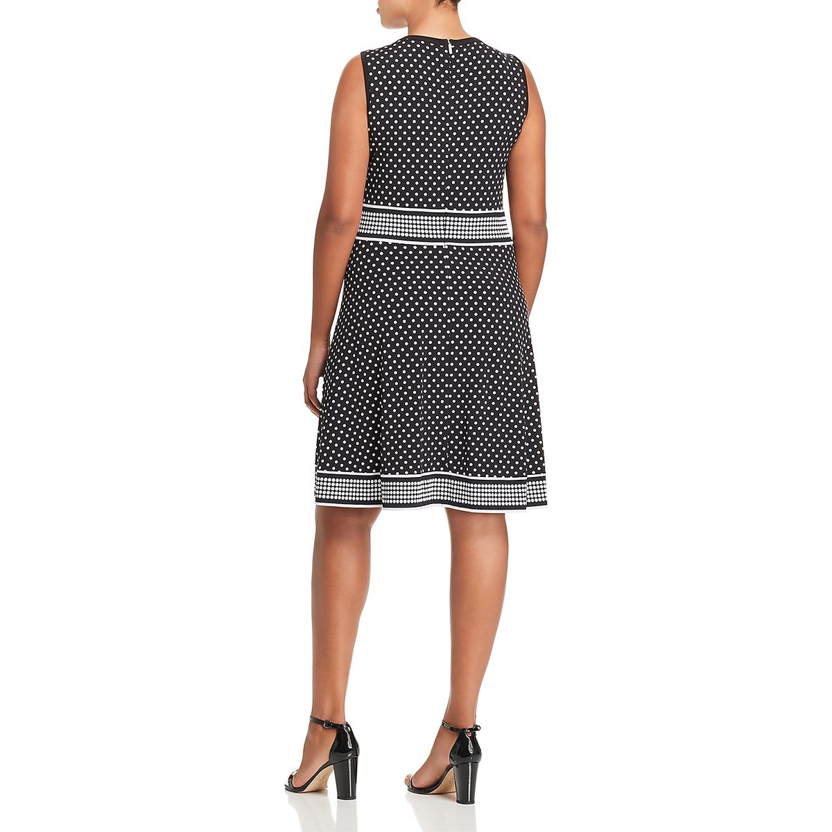 MICHAEL Michael Kors Womens B/W Polka Dot Cocktail Party Dress Plus 1X BHFO 5425 | eBay