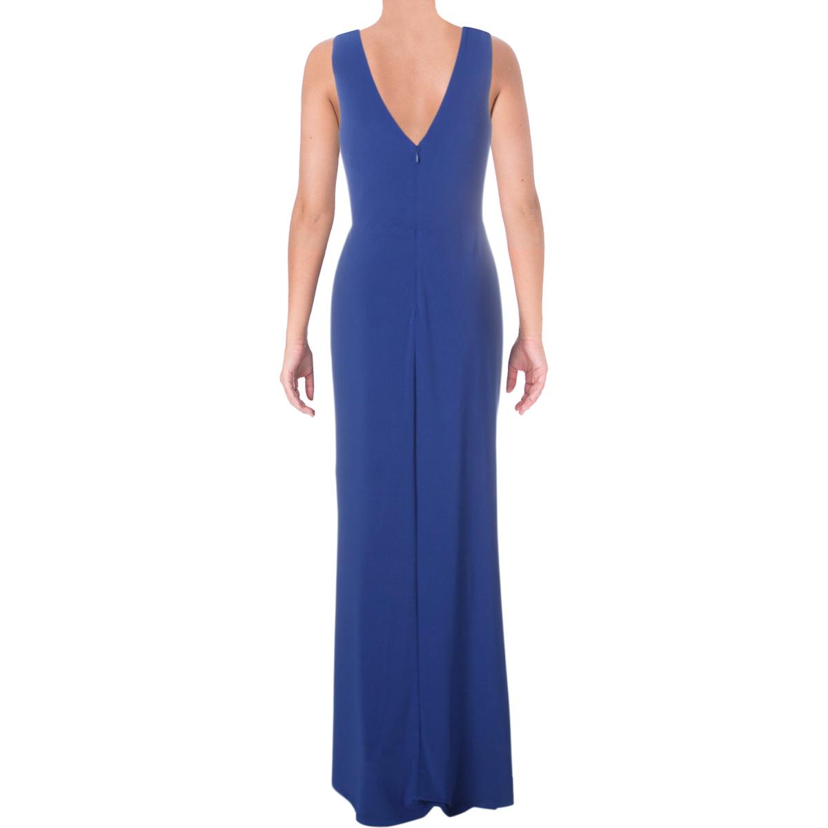 Lauren Ralph Lauren Womens Vawlisa Blue Long Evening Dress Gown 10 BHFO