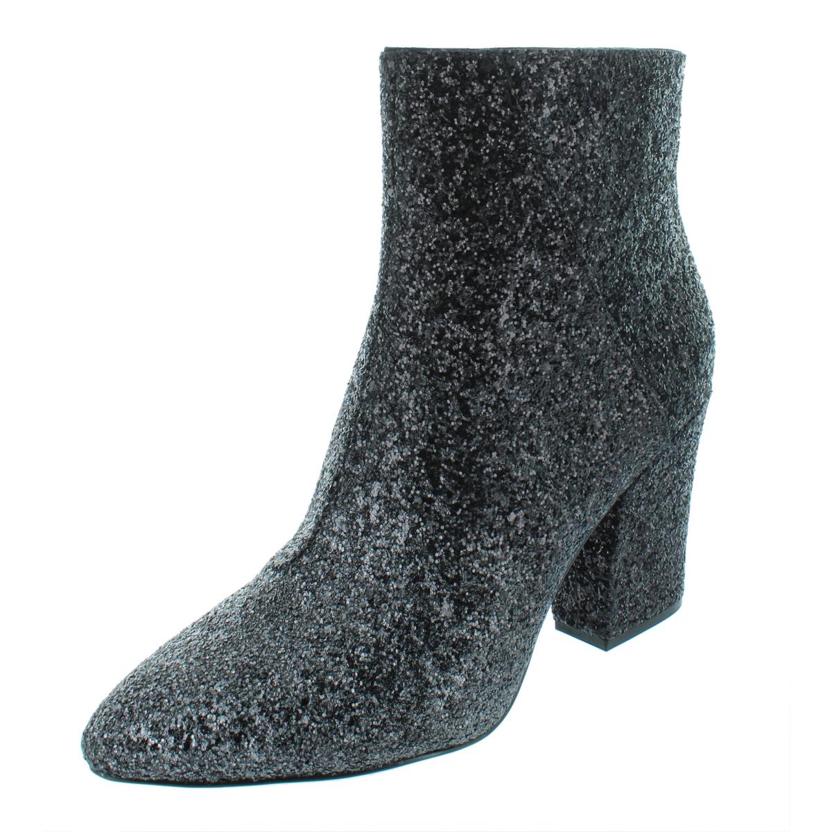 Nine West Womens Savitra Black Glitter Booties Shoes 9.5 Medium (B,M ...
