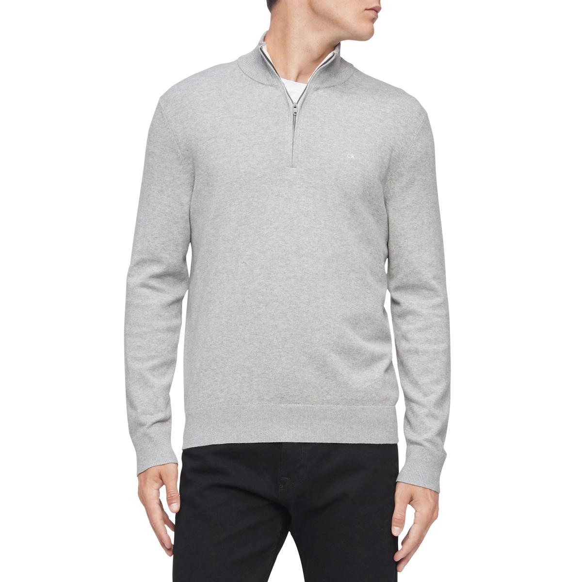 Calvin Klein Mens Gray 1/4 Zip Mock Turtleneck Shirt Sweater M BHFO ...