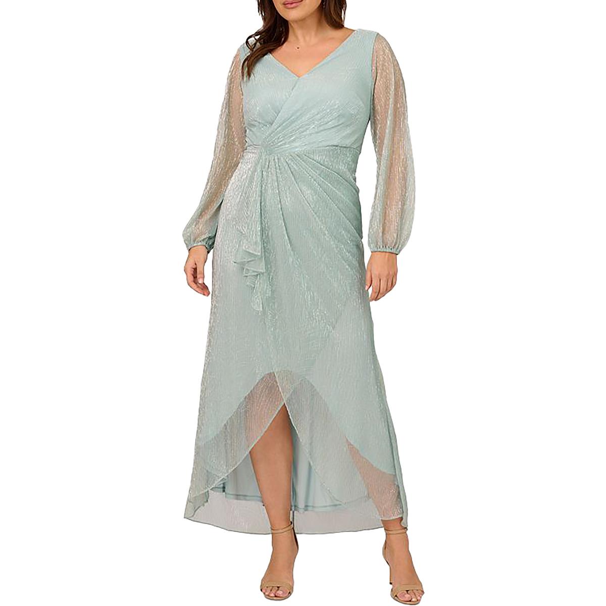 Adrianna Papell Женское официальное вечернее платье синего цвета металлик 20W BHFO 1374