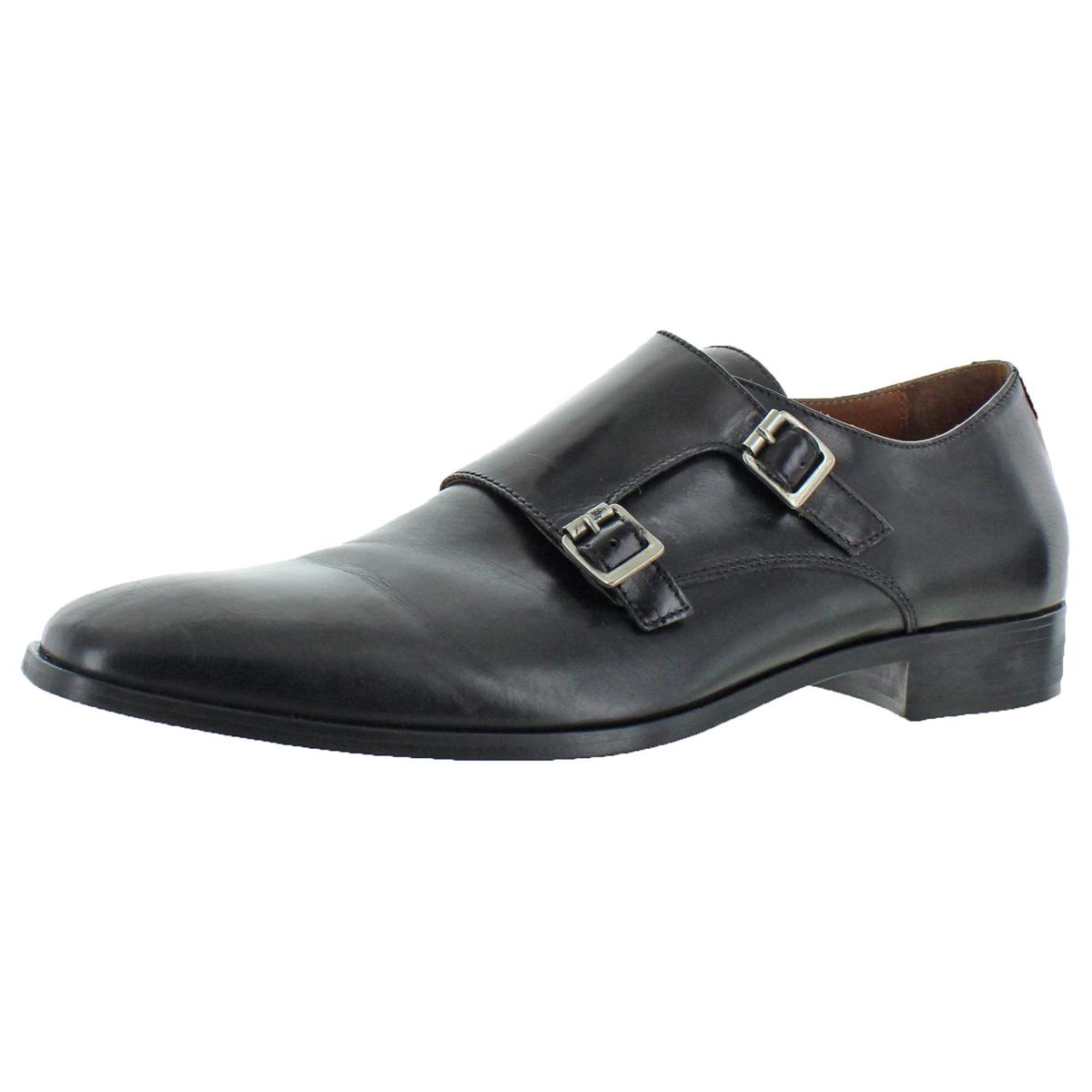 Donald J. Pliner Mens Sanat Black Leather Monk Shoes 9 Medium (D) BHFO ...