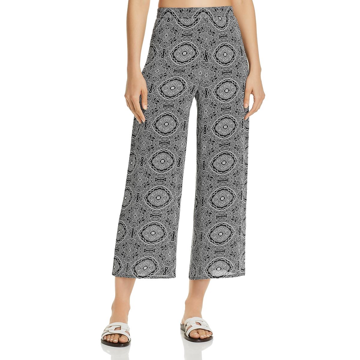 Aqua Womens Animal Print Wide Leg Pull On Casual Pants BHFO 3700