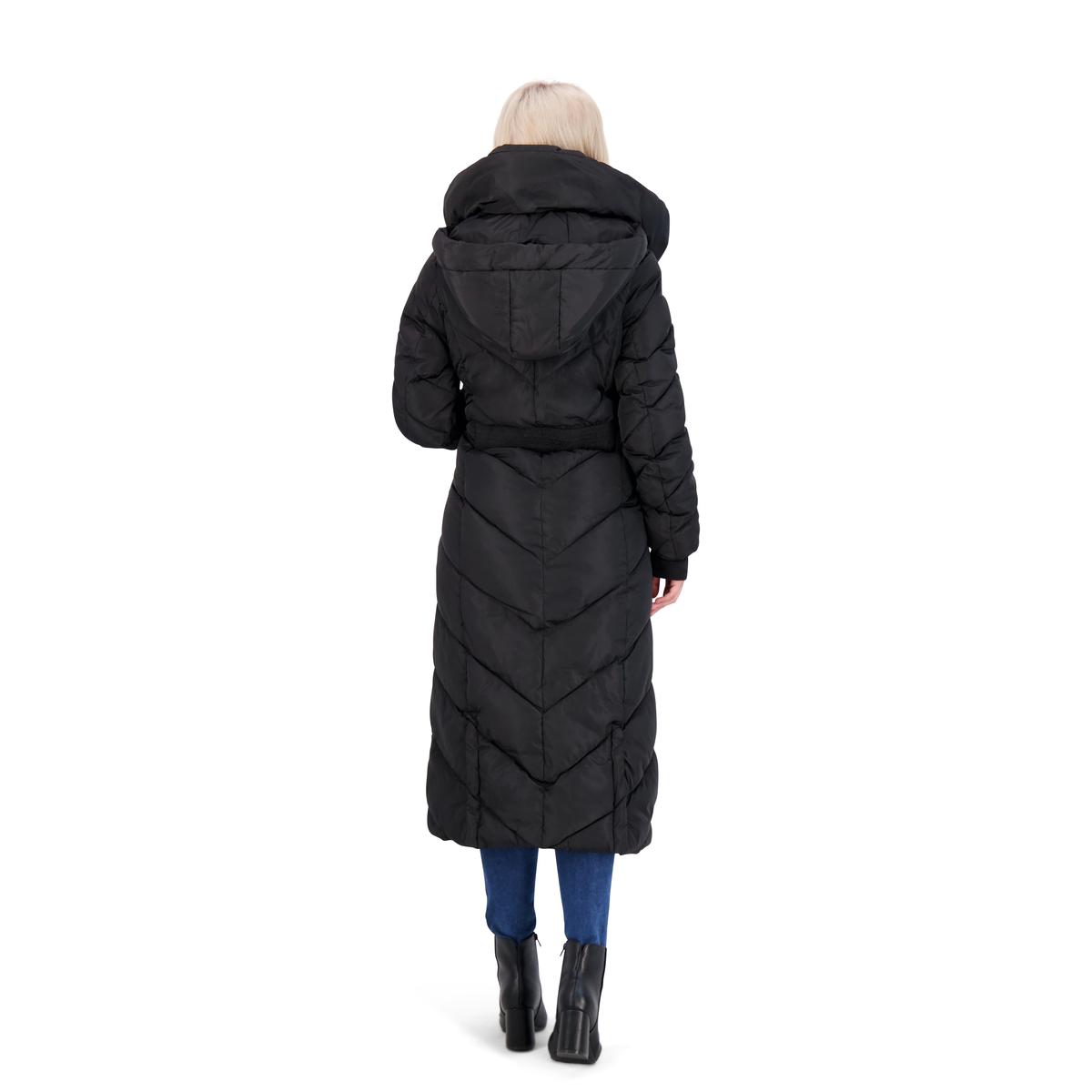 Steve Madden Long Puffer Coat for Women- Fleece Lined Warm Winter Maxi ...