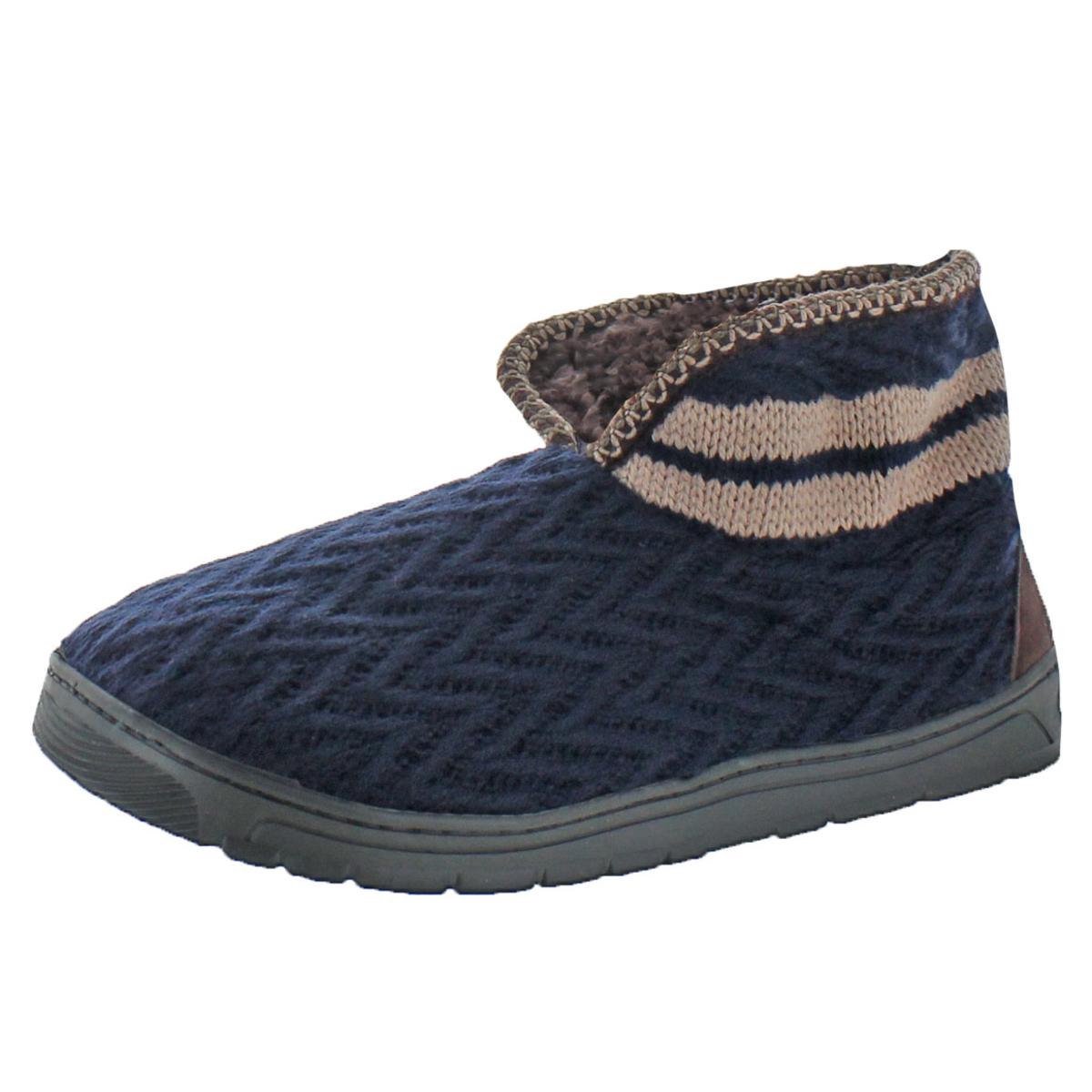 muk luks men's nordic knit bootie slipper socks