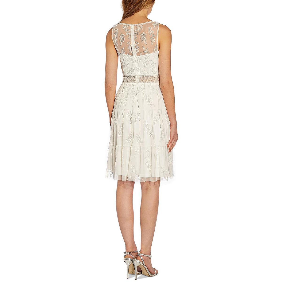 Adrianna Papell Womens Beaded Illusion Column Gown : : Clothing,  Shoes & Accessories