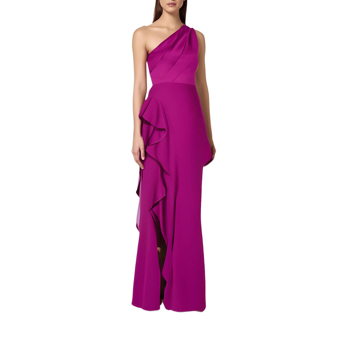 Adrianna Papell Womens Pleated Ruffle Formal Evening Dress Gown BHFO 2216 - Picture 3 of 3