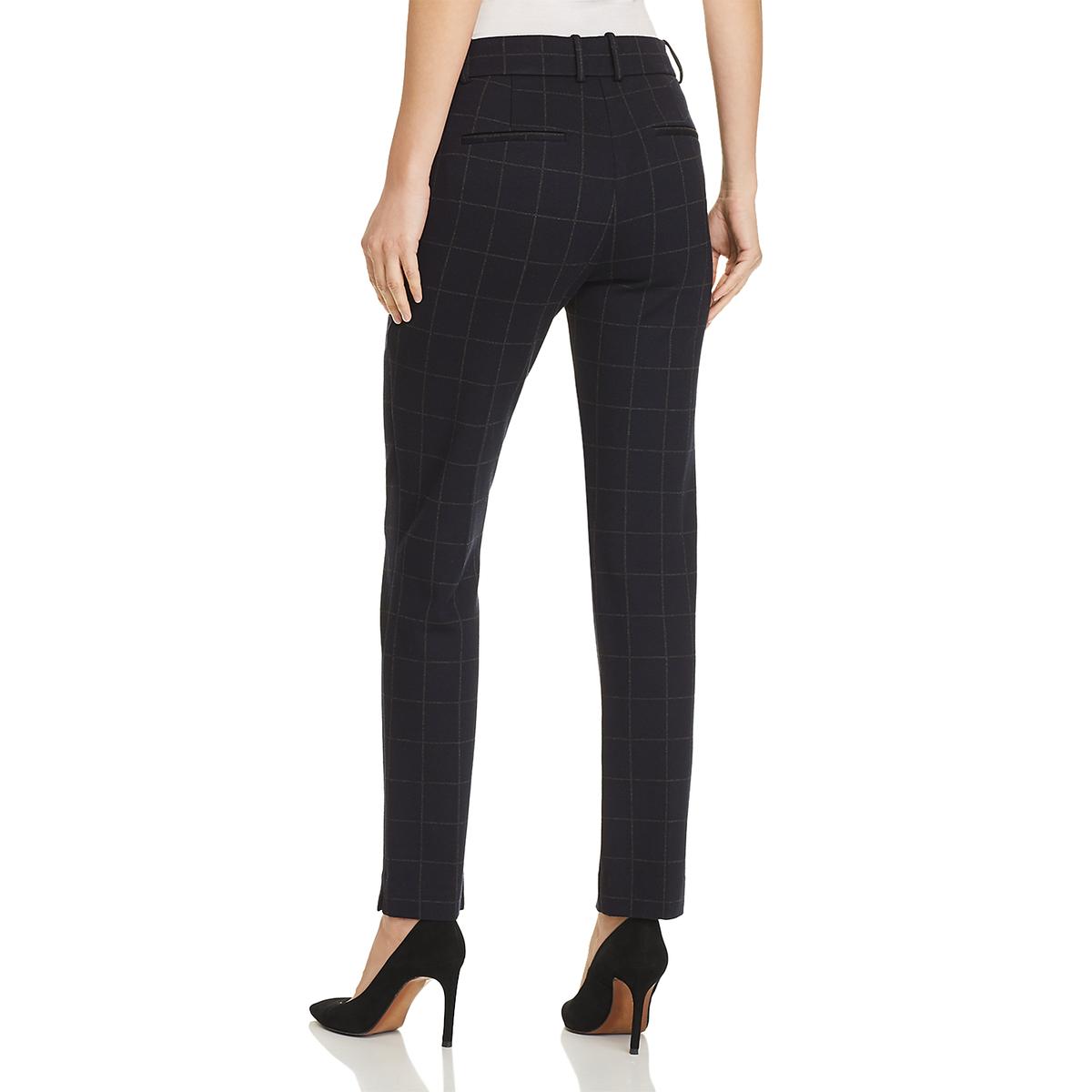 ladies navy check trousers