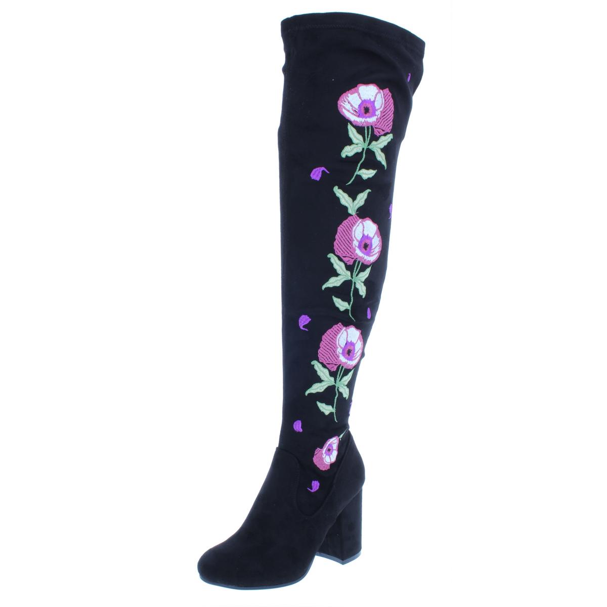 Carlos Santana Quality Womens Embroidered Floral Over-The-Knee Boots