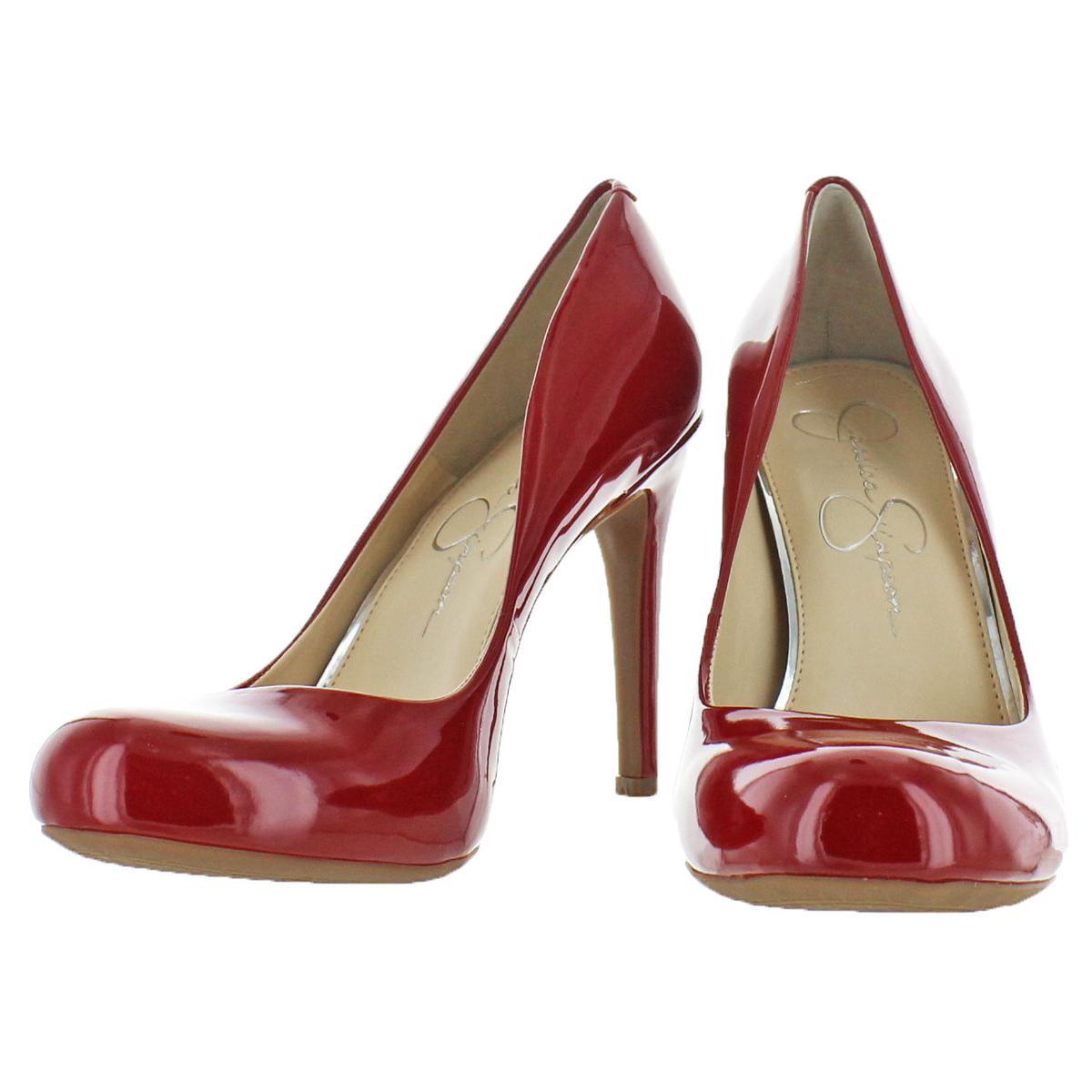 Jessica Simpson Womens Calie Red Patent Pumps Heels 5 Medium (B,M) BHFO ...