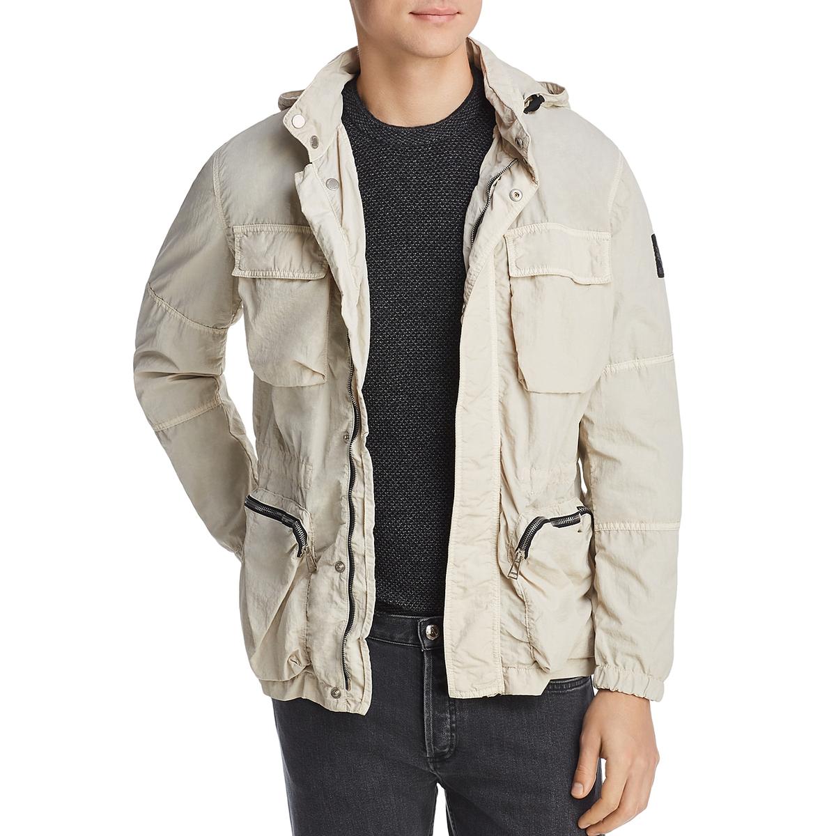 Download Belstaff Mens Bantham Ivory Mock Neck Long Sleeves Utility ...