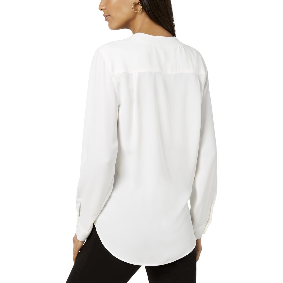 Nine West Womens White Adjustable Sleeves Pullover Top Blouse XL BHFO ...