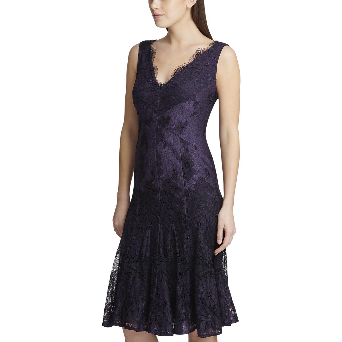 DKNY Womens Purple Scalloped Lace Party Cocktail Dress 4 BHFO 4684 eBay