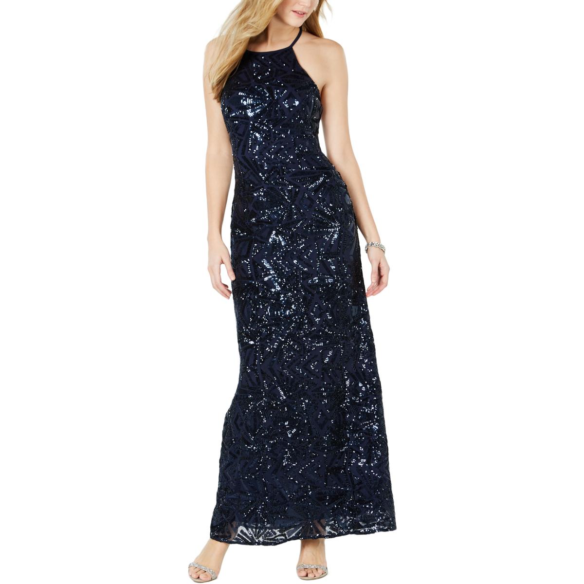 nightway sequined mesh gown