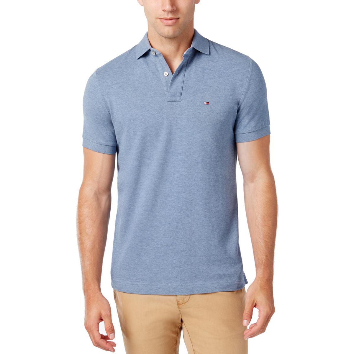 Download Tommy Hilfiger Mens Blue Pique Short Sleeves Signature ...