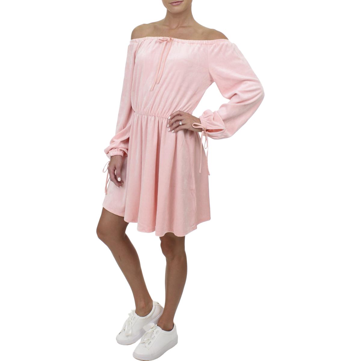 Juicy Couture Black Label Womens Pink Velour Mini Party Dress S BHFO ...